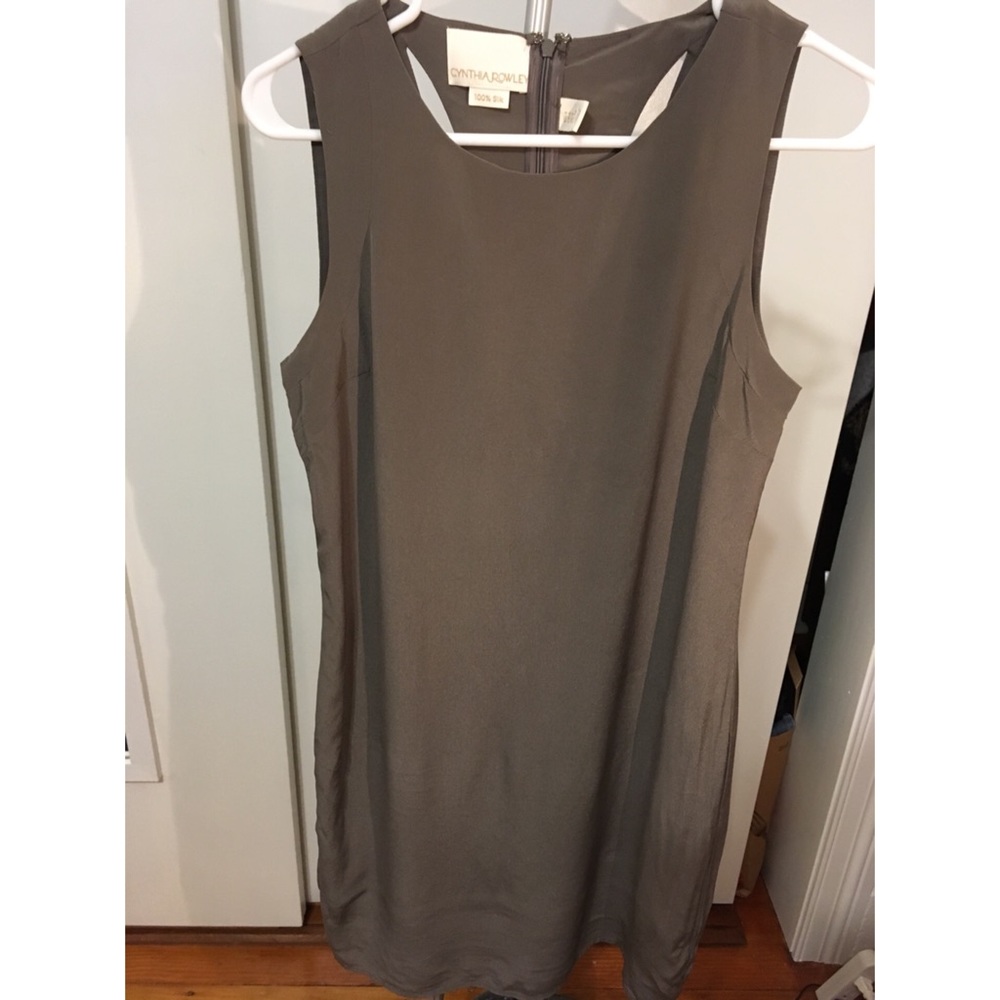 Cynthia Rowley silk taupe shift dress